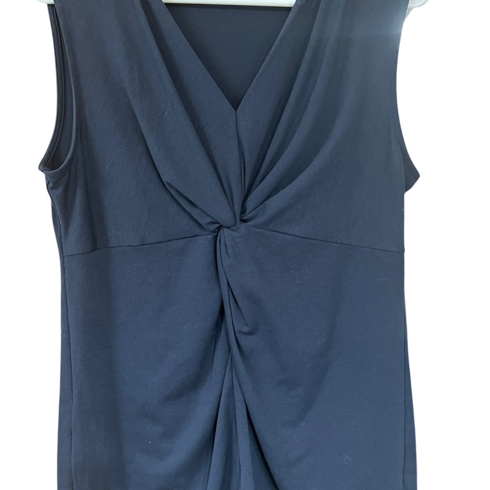 Eddie Bauer Women's Dark Blue Cross Front Sleeveless Blouse